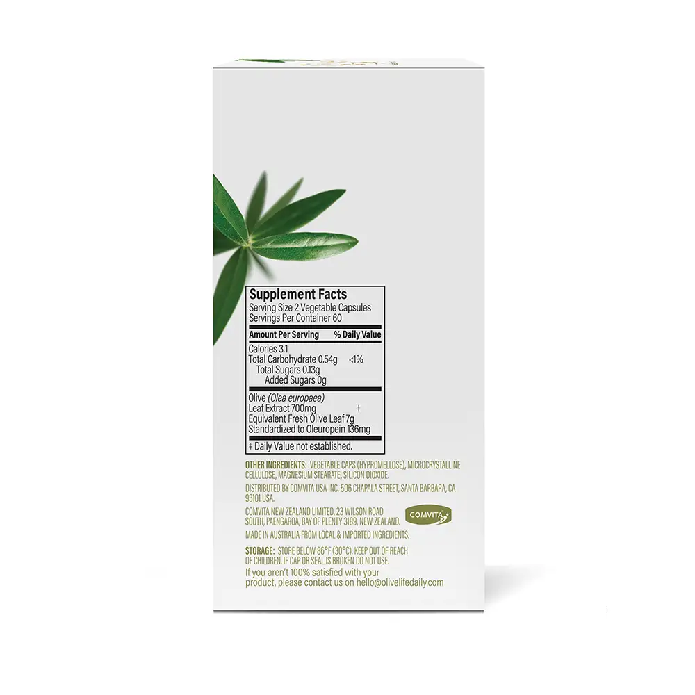 Olive Life Capsule 120s Box Back