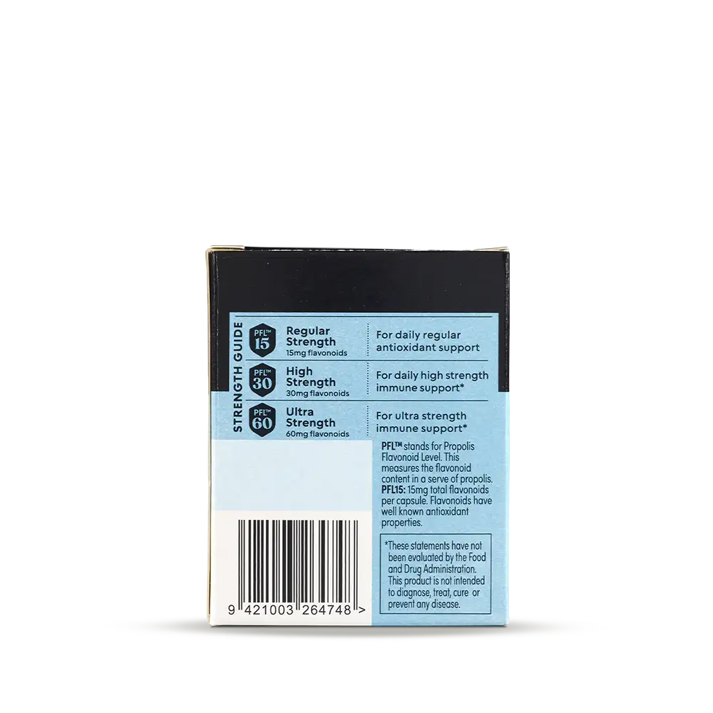 Immune Bee Propolis Regular Strength PFL 15 Veg Capsules Box B