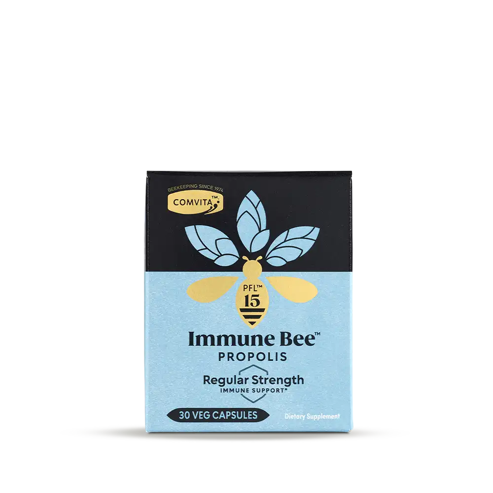 Immune Bee Propolis Regular Strength PFL 15 Veg Capsules Box F
