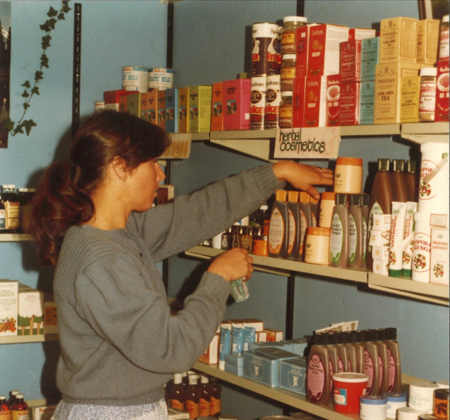 Rita stocking shelves in Paengaroa