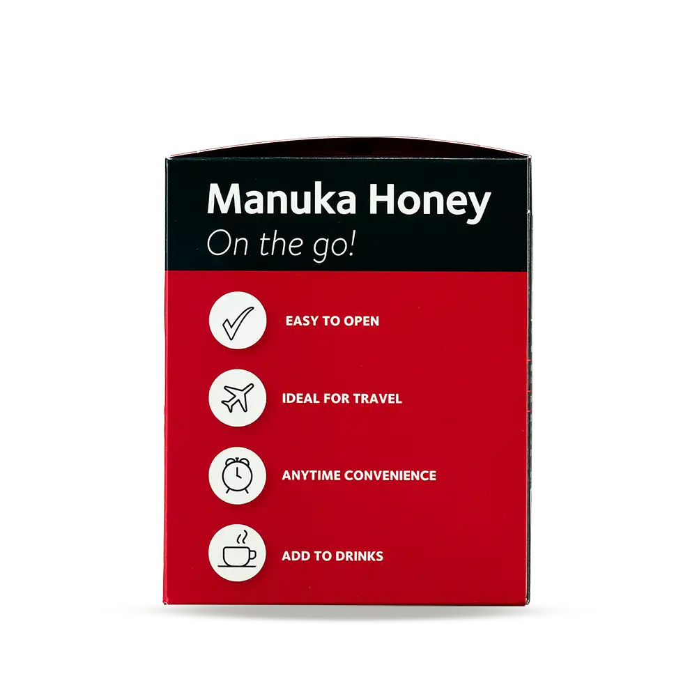 UMF 5+ Manuka Honey Sachets 30s Box Right
