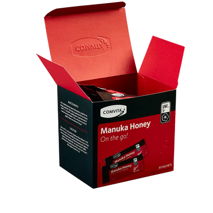 UMF 5+ Manuka Honey Sachets 30s Box Open