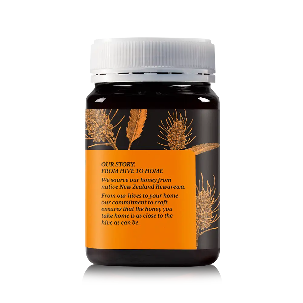 Rewarewa Honey 500g Jar Left