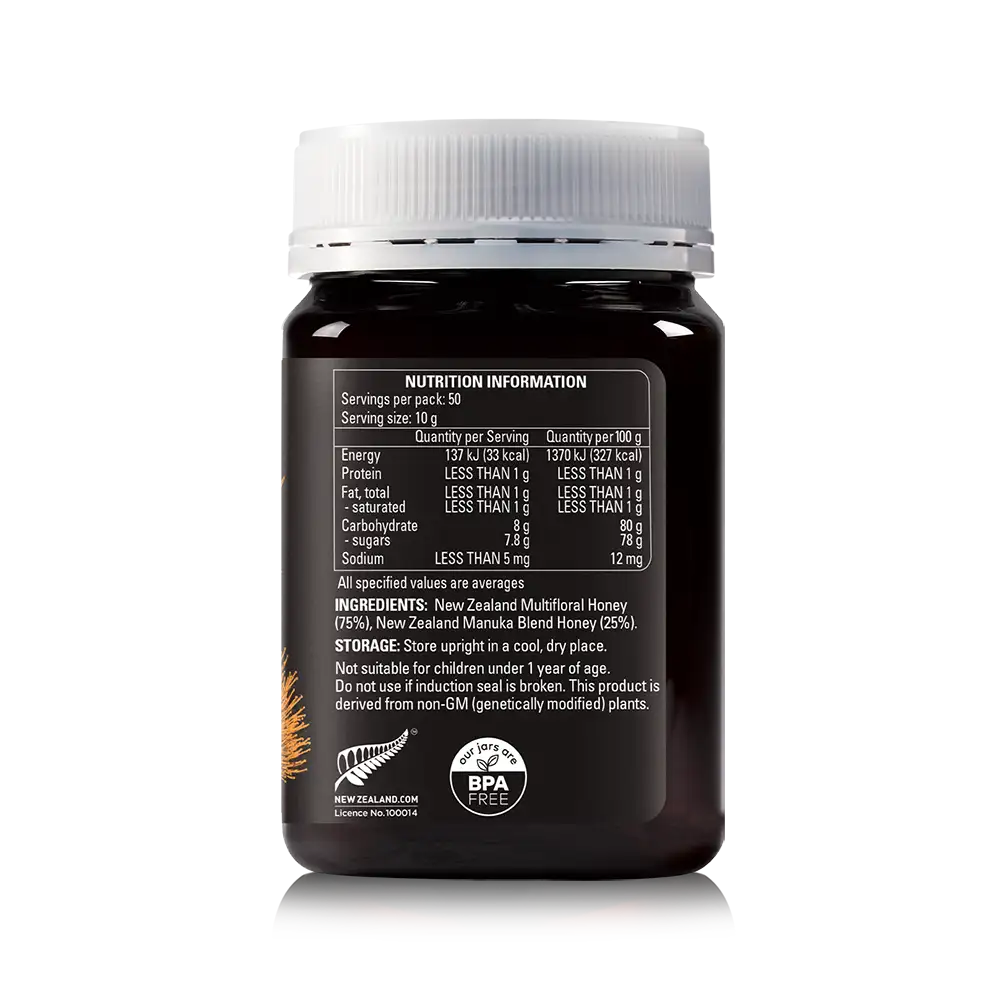 Wildlands Honey 500g Jar Back
