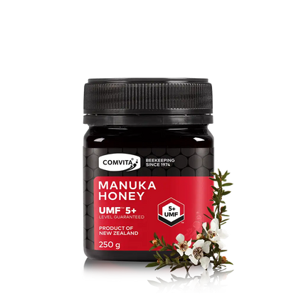 UMF 5+ Manuka Honey 250g Jar Front