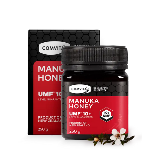 UMF 10+ Manuka Honey 250g Box and Jar