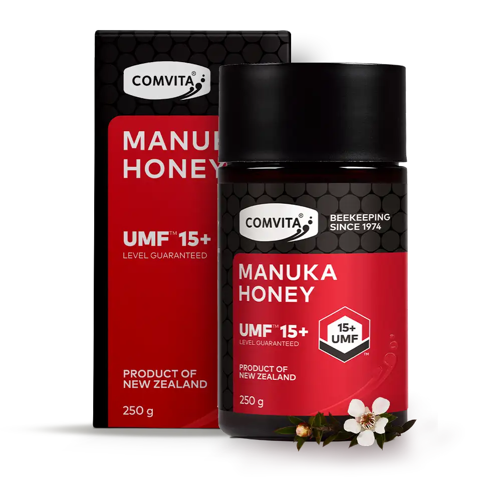 UMF 15+ Manuka Honey 250g Box & Jar