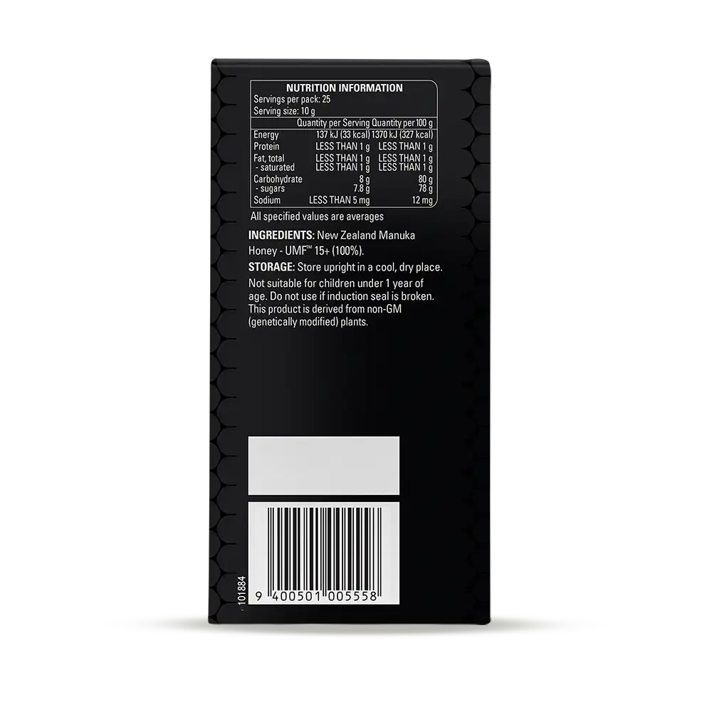 UMF 15+ Manuka Honey 250g Box Right