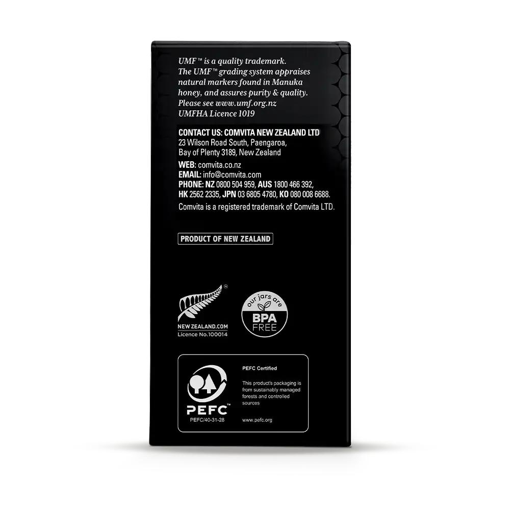 UMF 18+ Manuka Honey 250g Box Right