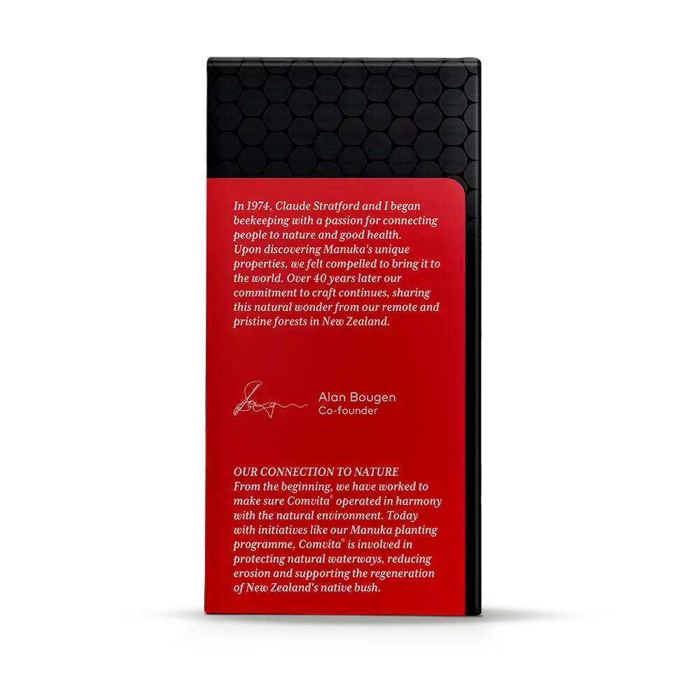 UMF 18+ Manuka Honey 250g Box Left