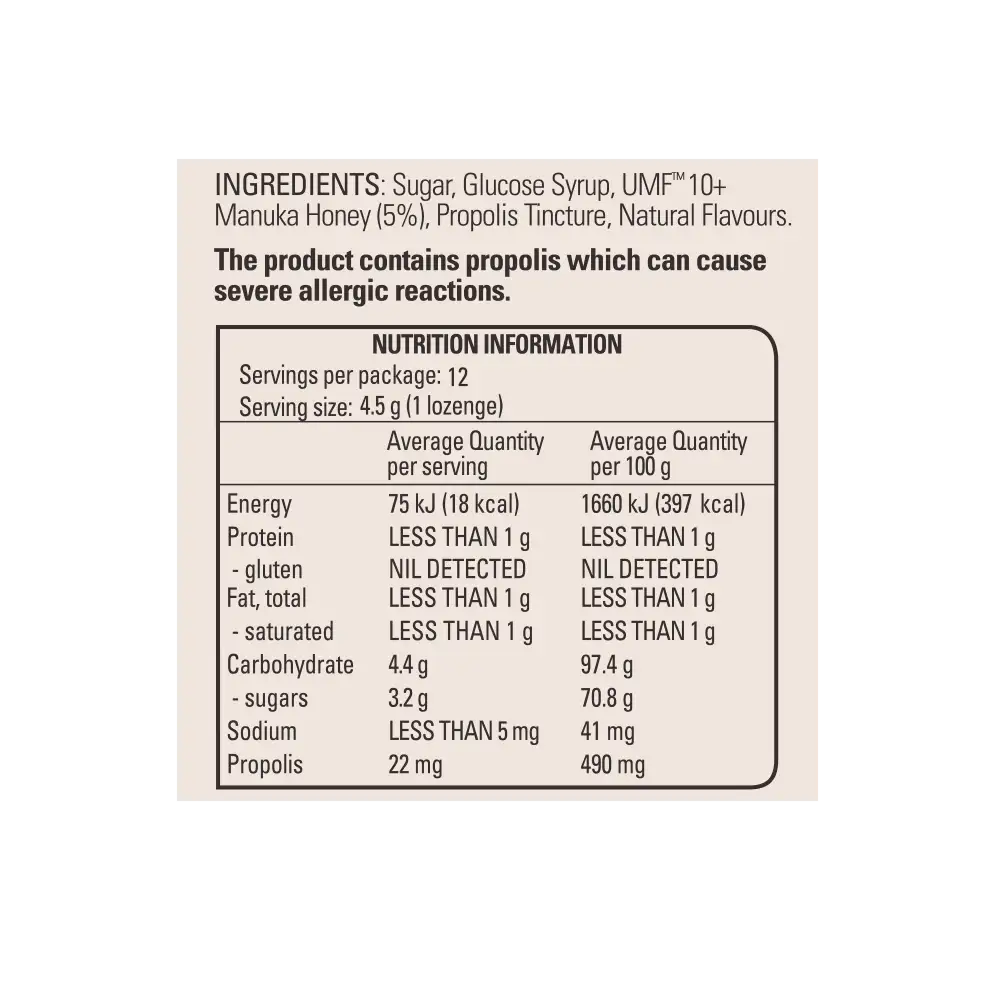 Mānuka Honey Lozenges Lemon ING
