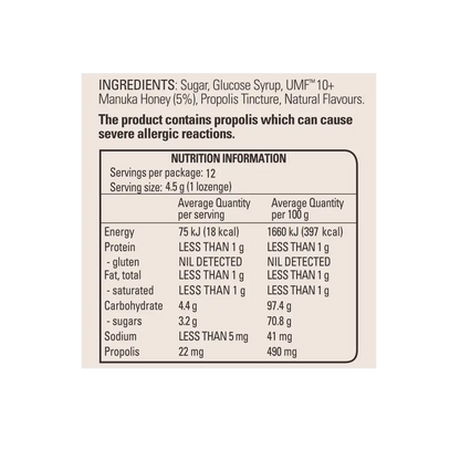 Mānuka Honey Lozenges Lemon ING