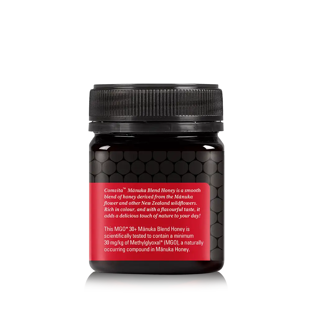 Manuka Blend Honey MGO30 250g Jar Left