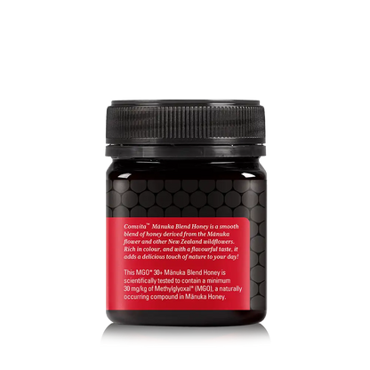 Manuka Blend Honey MGO30 250g Jar Left