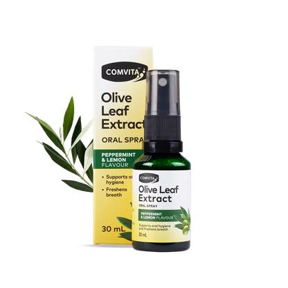 Olive Leaf Extract Oral Spray Box and Spray Bottle