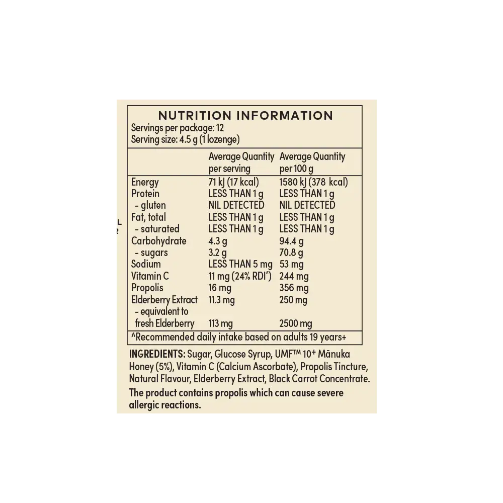 Elderberry Lozenges with Vitamin C ING