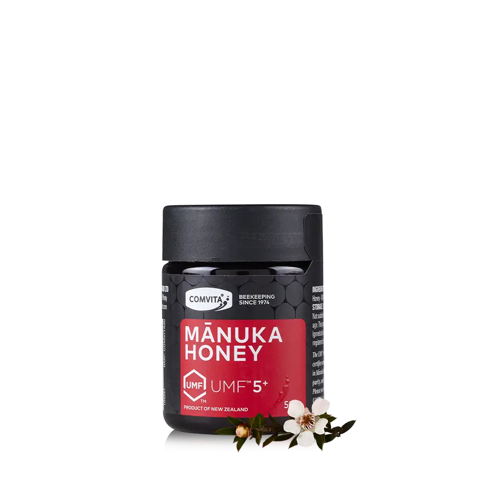 UMF 5+ Manuka Honey 50g jar front