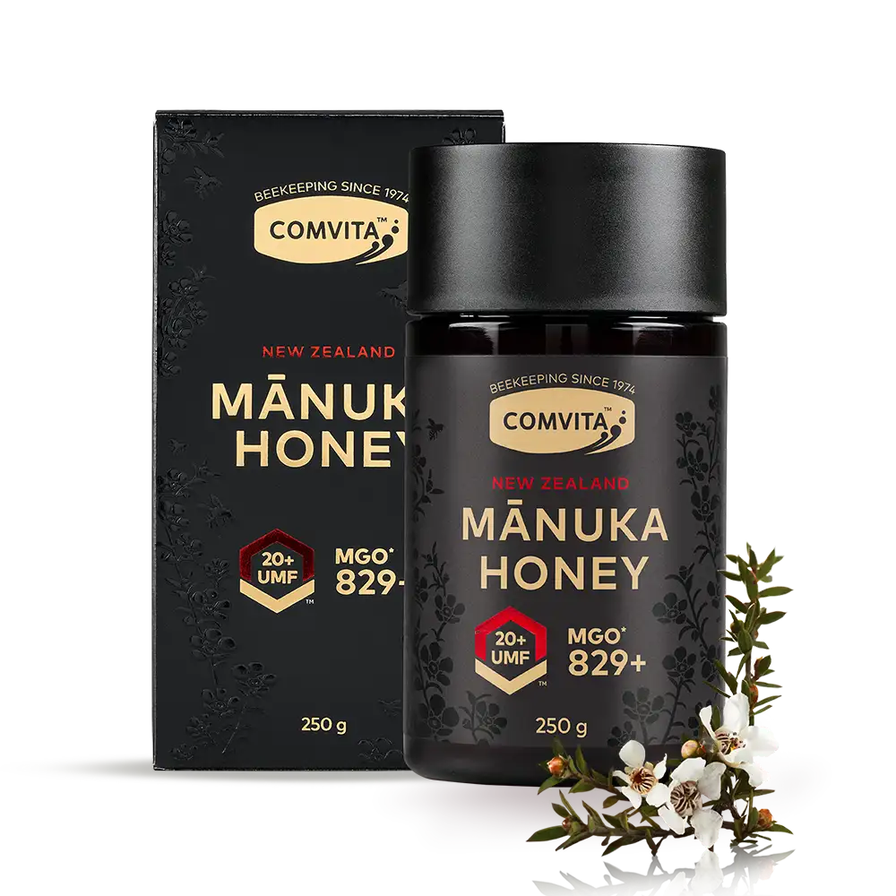 UMF 20+ Manuka Honey box and jar