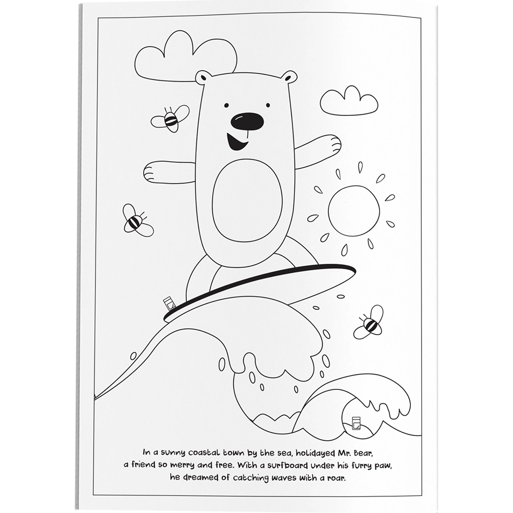Mr Bear Colouring in book page
