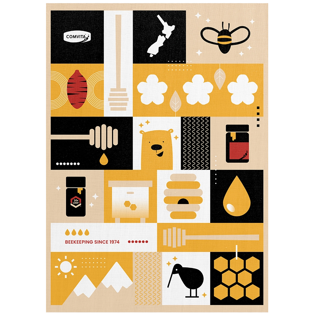 Mānuka Honey Kiwiana Tea Towel