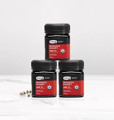 Stack of Manuka Honey jars in a bundle