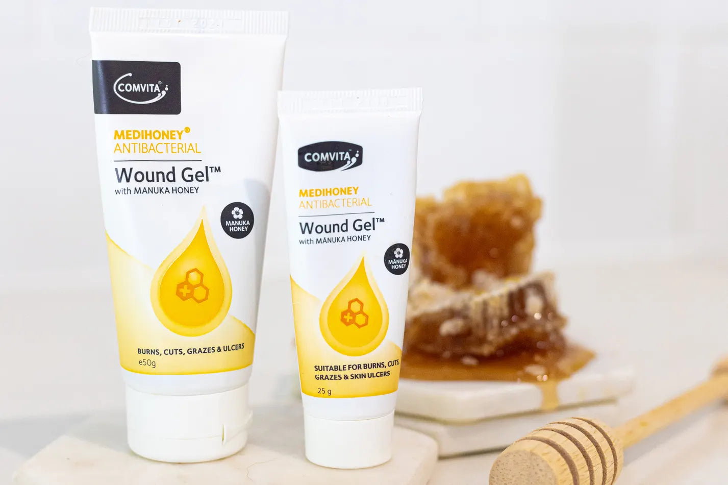 medihoney woundgel on bench