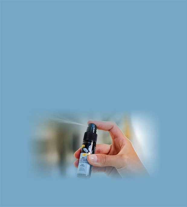 hand pressing pump on propolis high strength oral spray