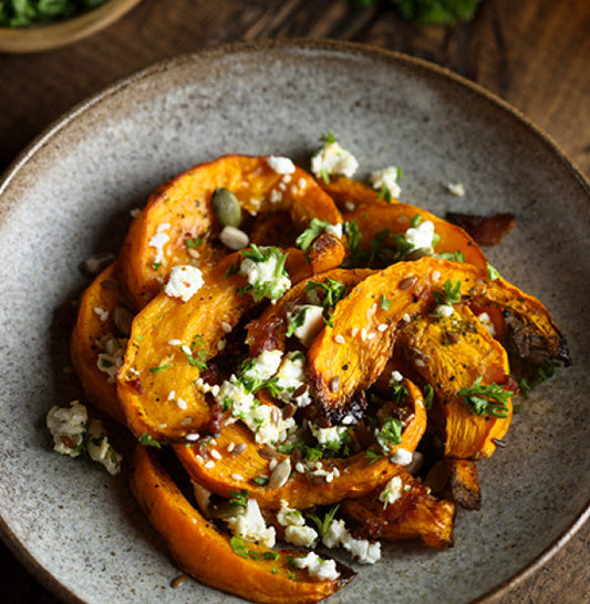 Roast Pumpkin with Honey, Feta and Pepitas
