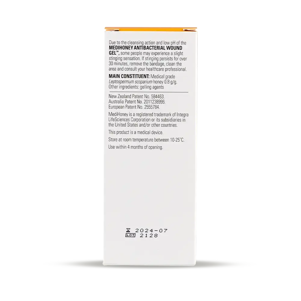MediHoney Wound Gel 50g Box Back