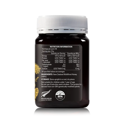 Multifloral Honey 500g Jar Back