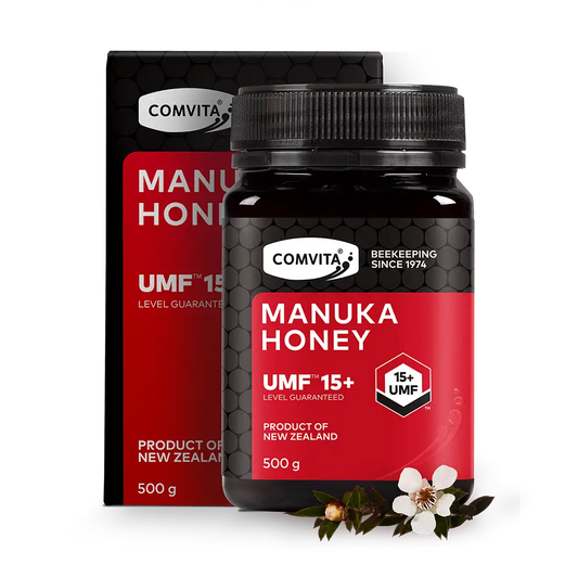 UMF 15+ Manuka Honey 500g Box and Jar