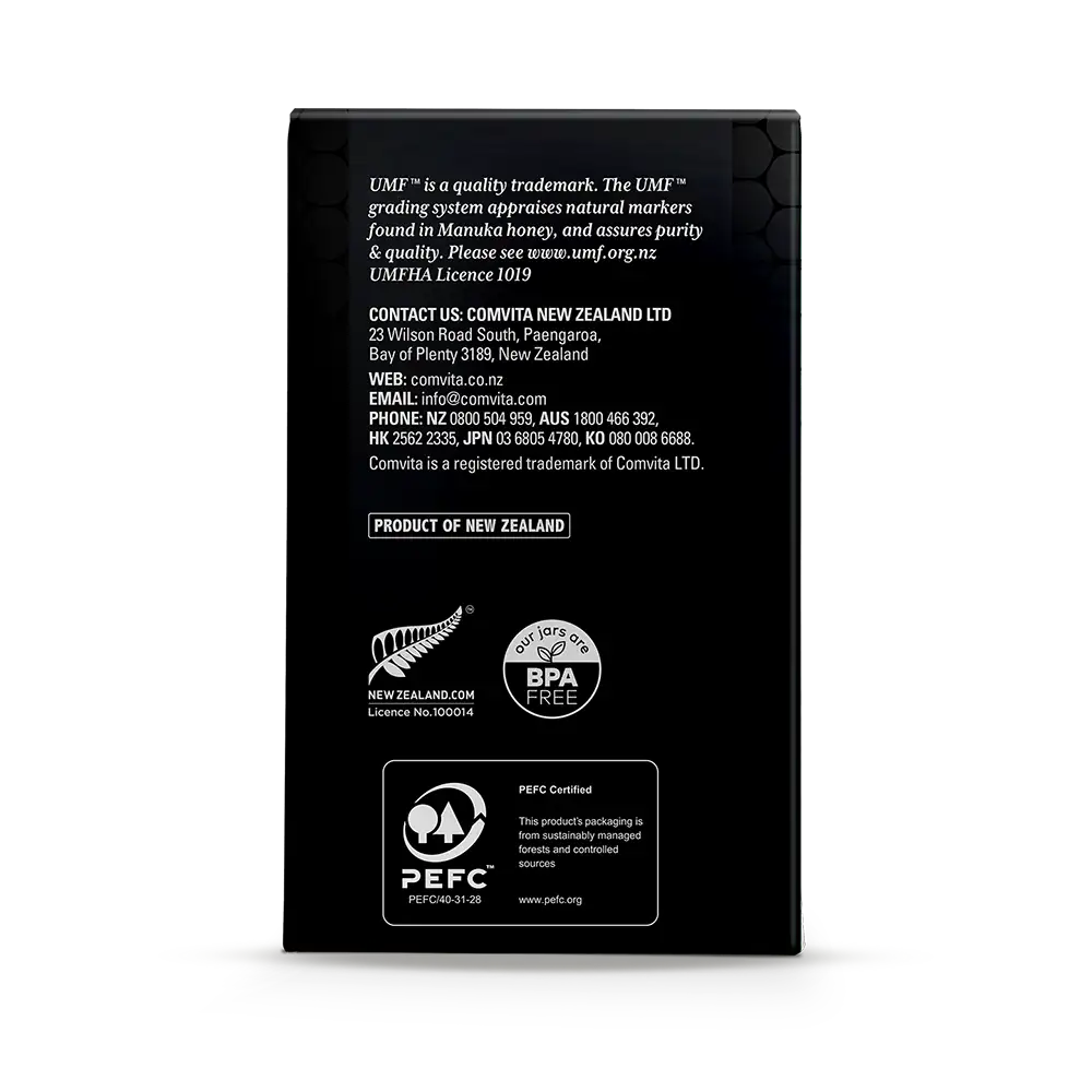 UMF 15+ Manuka Honey 500g Box Back