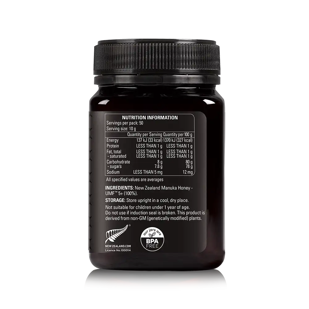 MGO 30+ Manuka Blend Honey 500g Jar Back