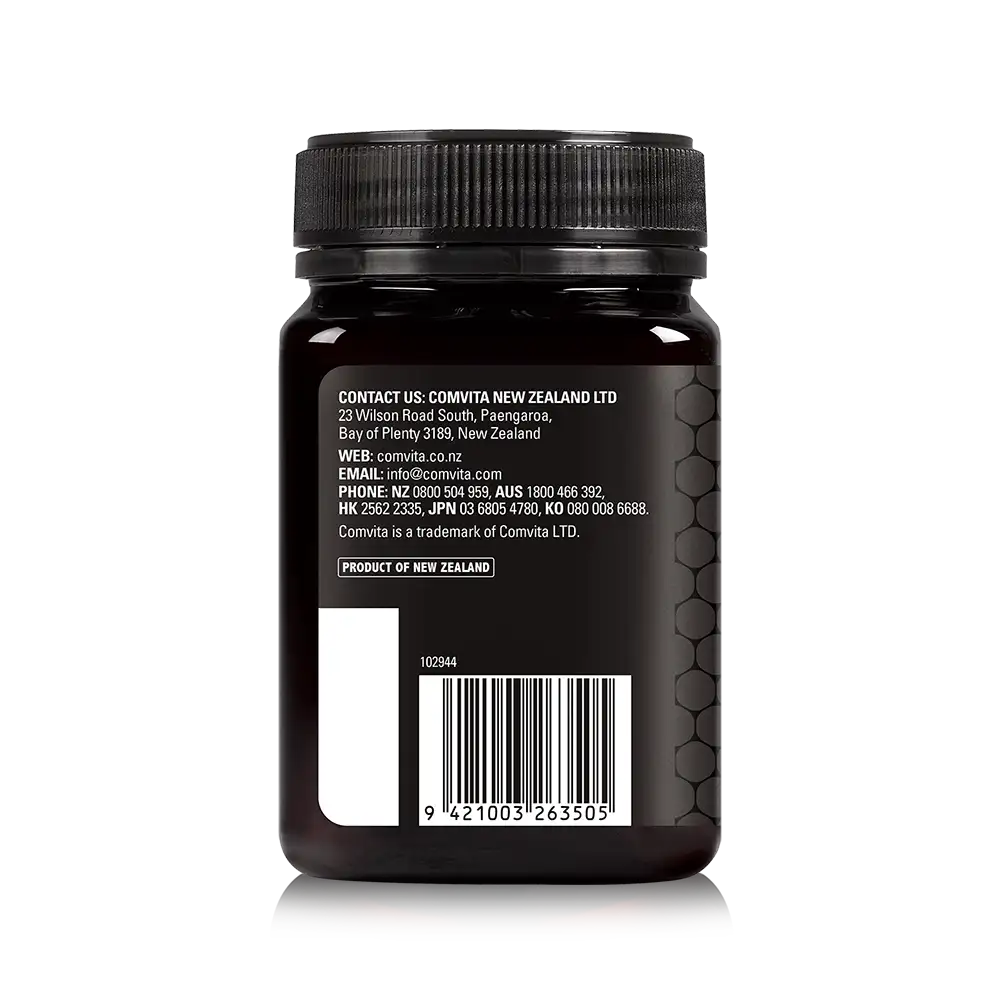 MGO 30+ Manuka Blend Honey 500g Jar Right