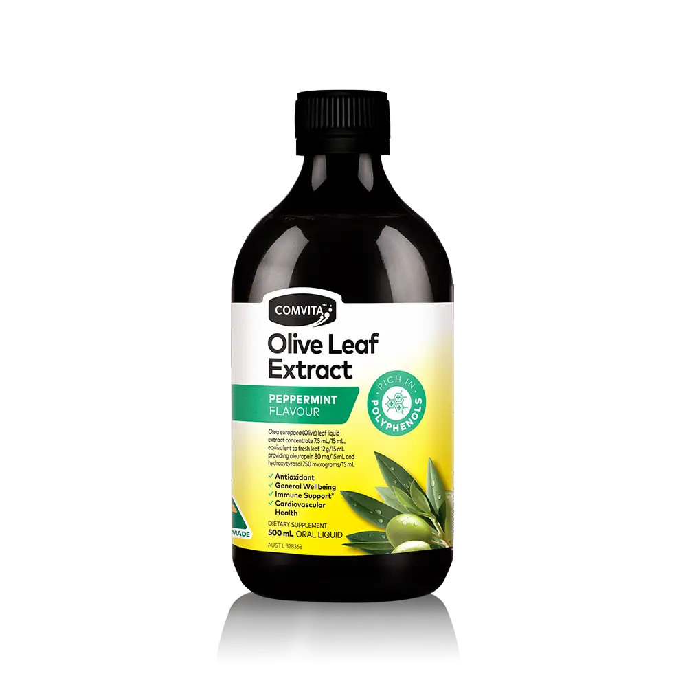 Olive Leaf Extract PEPPERMINT 500ml Bottle Front