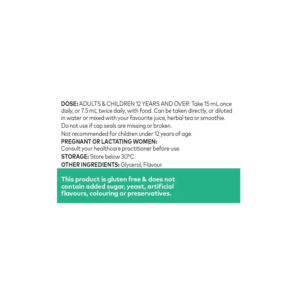 Olive Leaf Extract PEPPERMINT 500ml ingredients