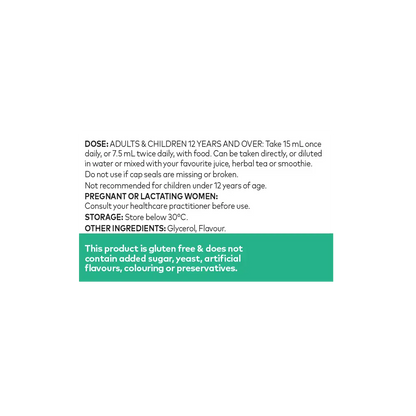 Olive Leaf Extract PEPPERMINT 500ml ingredients