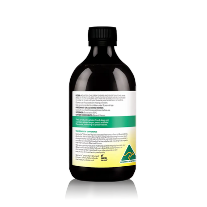 Olive Leaf Extract PEPPERMINT 500ml Bottle Right