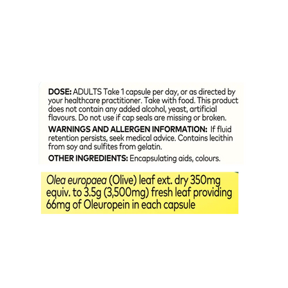 Olive Leaf Extract High Strength Soft Caps 60s Ingredients