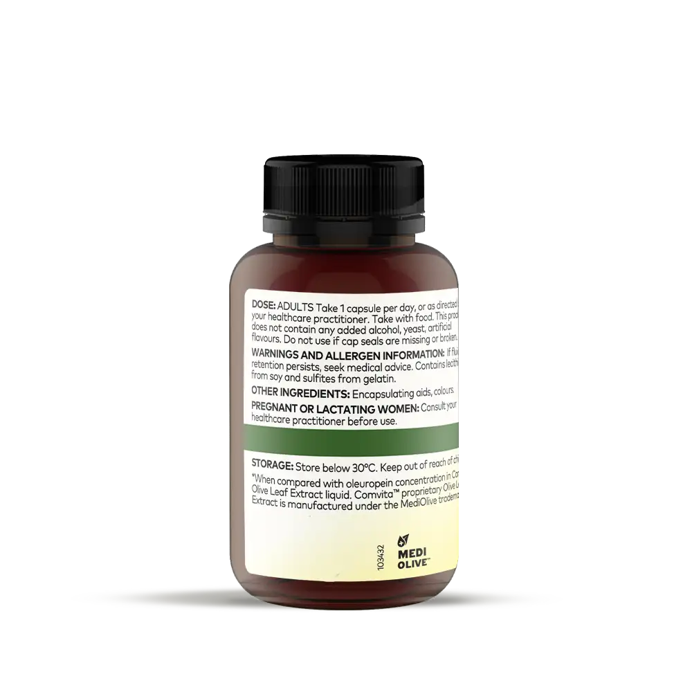Olive Leaf Extract High Strength Soft Caps 60s Bottle Right