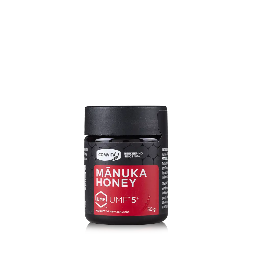 UMF 5+ Manuka Honey 50g jar front