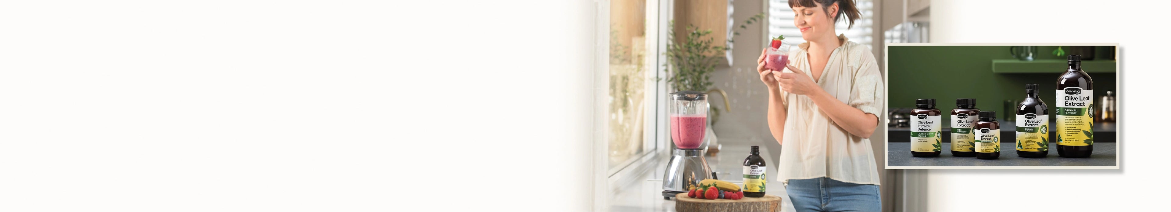adding olive leaf extract to a smoothie