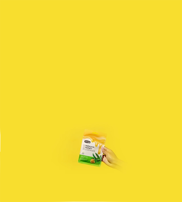 hand holding olive leaf extract lozenges