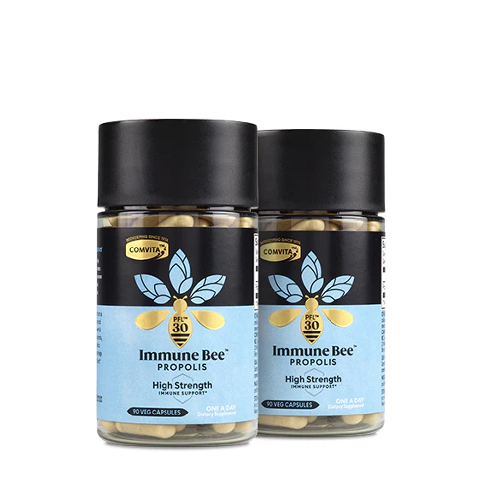 Immune Bee Propolis High Strength 1-A-Day PFL 30 Veg Capsules 90s 2-Pack